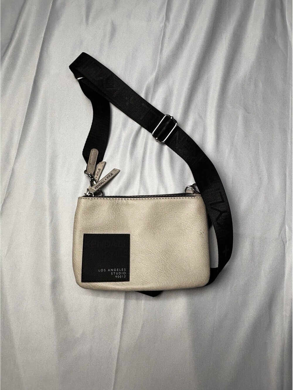 KENDALL + KYLIE Metallic Gold Crossbody Bag with Removable P